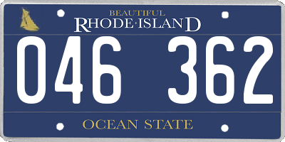 RI license plate 046362