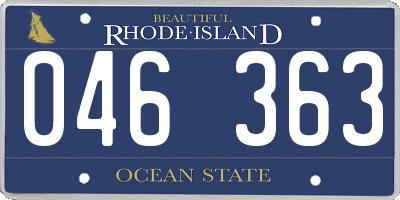 RI license plate 046363