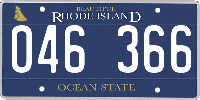 RI license plate 046366