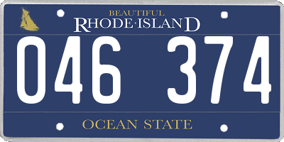 RI license plate 046374