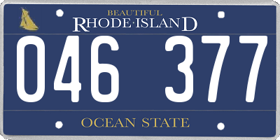 RI license plate 046377