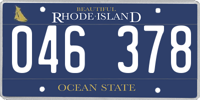 RI license plate 046378