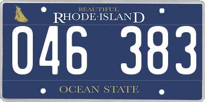 RI license plate 046383