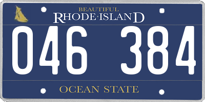 RI license plate 046384