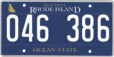 RI license plate 046386