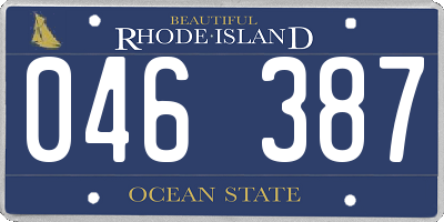 RI license plate 046387