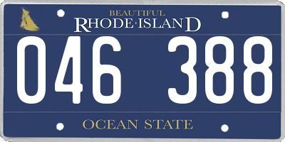 RI license plate 046388