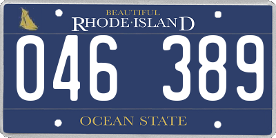 RI license plate 046389