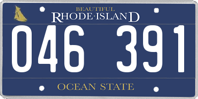 RI license plate 046391