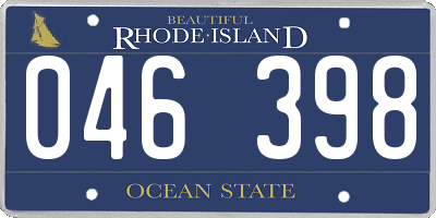 RI license plate 046398