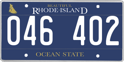 RI license plate 046402