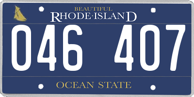 RI license plate 046407