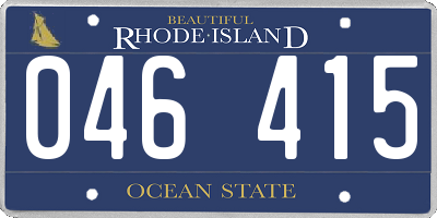 RI license plate 046415