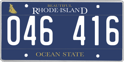 RI license plate 046416