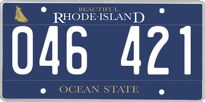 RI license plate 046421
