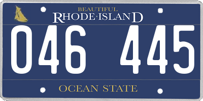 RI license plate 046445