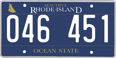 RI license plate 046451