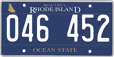 RI license plate 046452