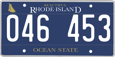 RI license plate 046453