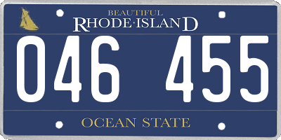 RI license plate 046455