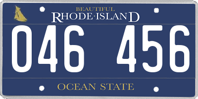 RI license plate 046456