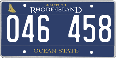 RI license plate 046458