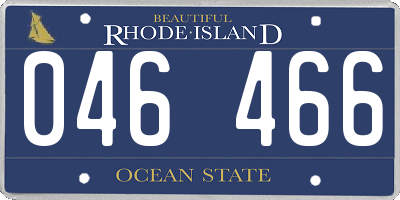 RI license plate 046466