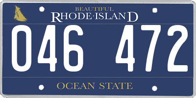 RI license plate 046472