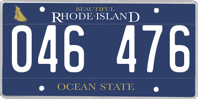 RI license plate 046476