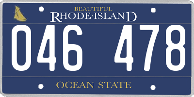 RI license plate 046478