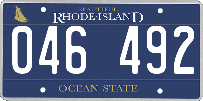 RI license plate 046492
