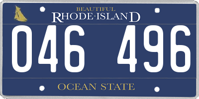 RI license plate 046496
