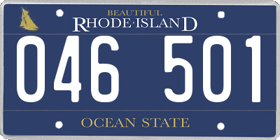 RI license plate 046501