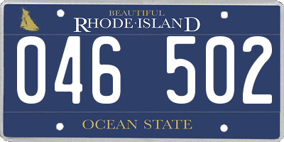 RI license plate 046502