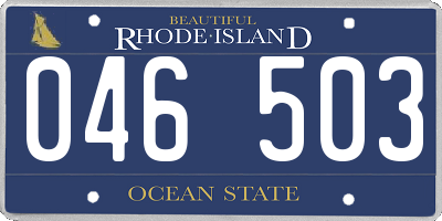 RI license plate 046503