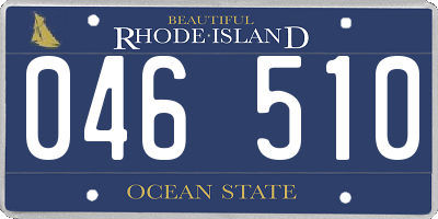 RI license plate 046510