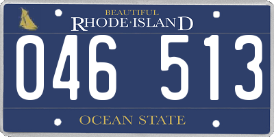 RI license plate 046513