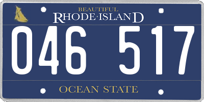 RI license plate 046517