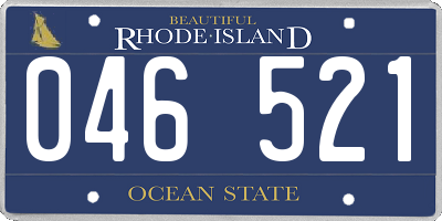 RI license plate 046521