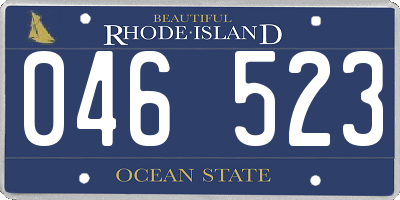RI license plate 046523