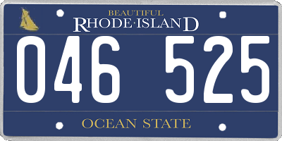 RI license plate 046525
