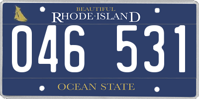 RI license plate 046531