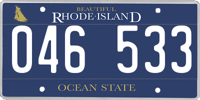 RI license plate 046533