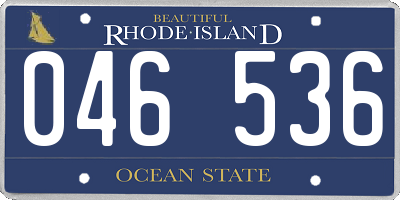 RI license plate 046536