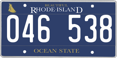 RI license plate 046538