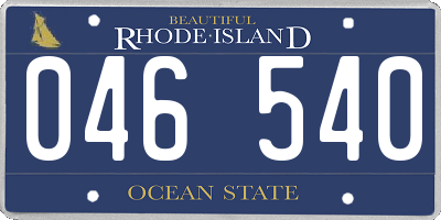 RI license plate 046540