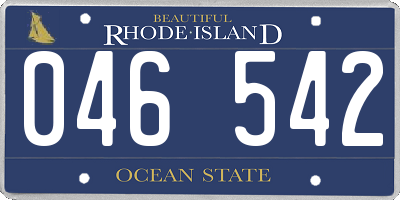 RI license plate 046542
