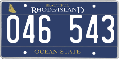 RI license plate 046543