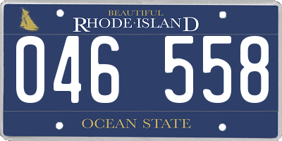 RI license plate 046558