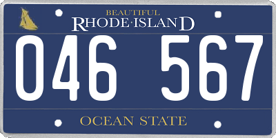 RI license plate 046567